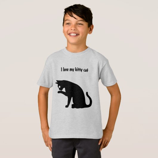 私は私の子猫猫を愛します Tシャツ (正面フル)