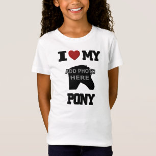 私は私の子馬の子供のTシャツを愛します-あなた自身の写真を加えて下さ Tシャツ