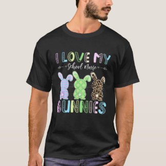 私は私の学校を愛するナース先生Leopard Bun Tシャツ