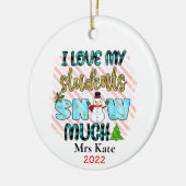 私は私の学生が大好き先生クリスマスホリデー セラミックオーナメント (左)