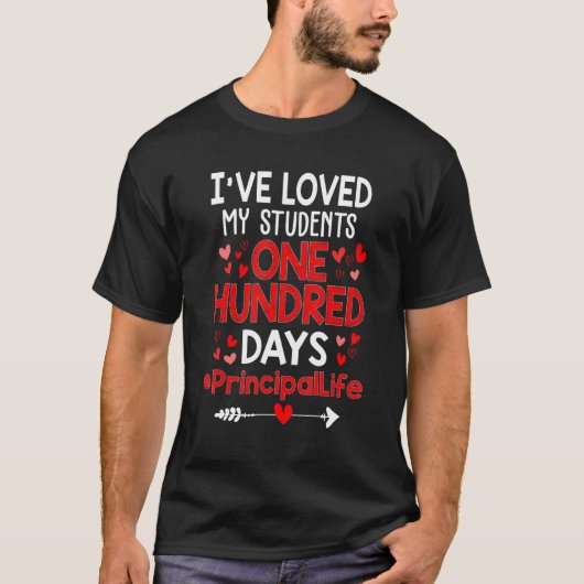 私は私の学生を愛した100日の主な生命Val Tシャツ (正面)