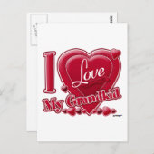 私は私の孫の赤いハートが大好き ポストカード (正面/裏面)