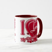 私は私の孫を愛する赤いハート – 写真 マグカップ (正面右)