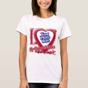 私は私の孫を愛する赤いハート – 写真 Tシャツ