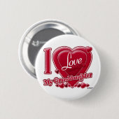 私は私の孫娘を愛する赤 – ハート 缶バッジ (正面&裏面)