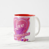 私は私の孫娘ピンク/紫が大好き – ハート ツートーンマグカップ (正面右)