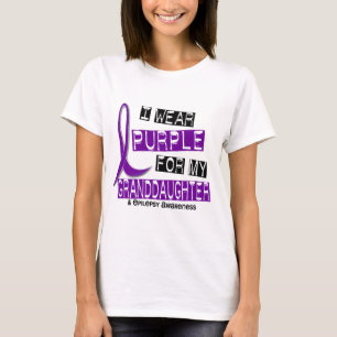 私は私の孫娘37の癲癇のための紫色を身に着けています Tシャツ
