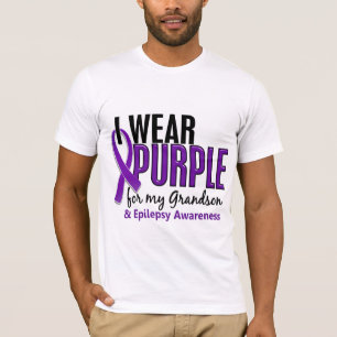 私は私の孫10の癲癇のための紫色を身に着けています Tシャツ