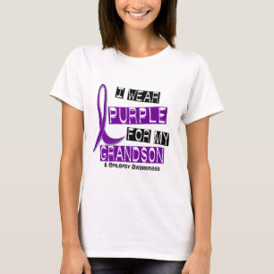 私は私の孫37の癲癇のための紫色を身に着けています Tシャツ