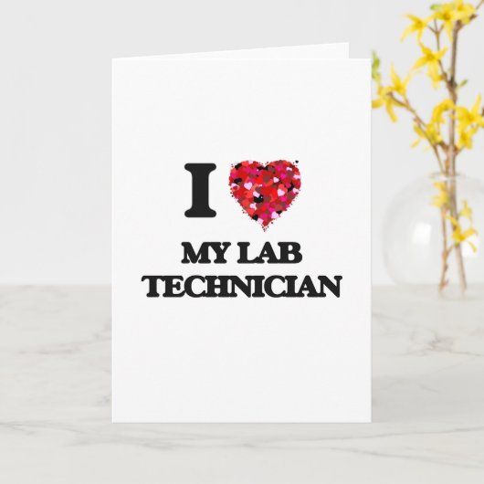 私は私の実験技術者を愛します カード (黄色い花)