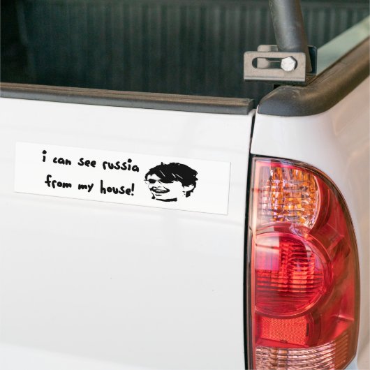 私は私の家からのロシアを見ることができます! バンパーステッカー (トラック上)