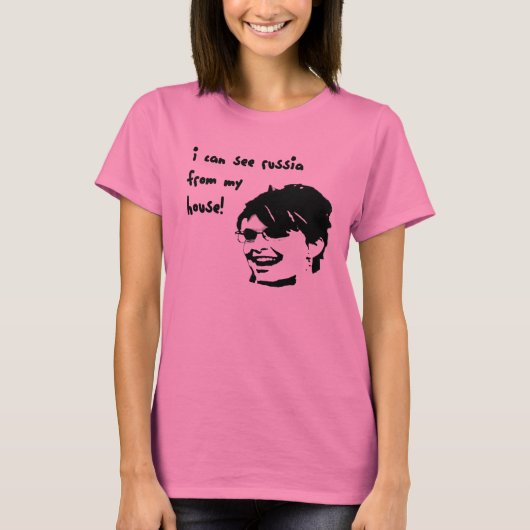 私は私の家レディースワイシャツからのロシアを見ることができます Tシャツ (正面)