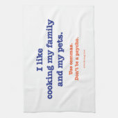 私は私の家族および私のペットを調理することを好みます キッチンタオル (縦)