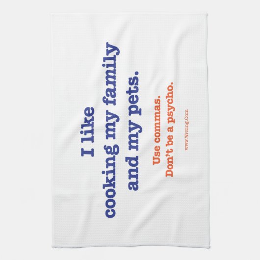 私は私の家族および私のペットを調理することを好みます キッチンタオル (縦)