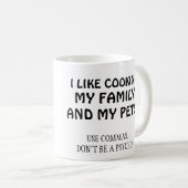 私は私の家族および私のペットを調理することを好みます コーヒーマグカップ (正面右)