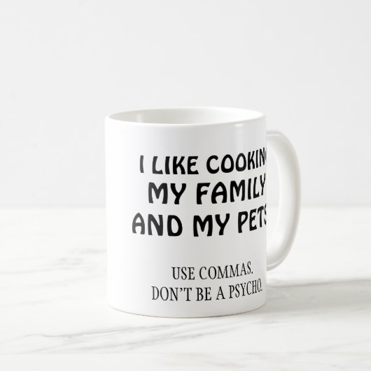 私は私の家族および私のペットを調理することを好みます コーヒーマグカップ (正面右)