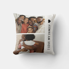 私は私の家族が大好きカスタム4 Photo Collage クッション
