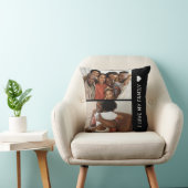 私は私の家族が大好きカスタム4 Photo Collage Black クッション (椅子)