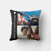 私は私の家族が大好きカスタム4 Photo Collage Black クッション (裏面)