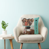 私は私の家族が大好きカスタム4 Photo Collage Blue クッション (椅子)