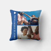 私は私の家族が大好きカスタム4 Photo Collage Blue クッション (裏面)