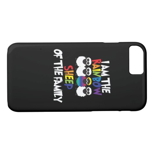 私は私の家族のギフトの虹のヒツジです Case-Mate iPhoneケース (裏面(横))