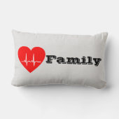 私は私の家族のハートカスタムの枕を愛する ランバークッション (裏面)