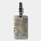 私は私の家族のハート、サンドの書ビーチ愛引用文 ラゲッジタグ (正面縦)