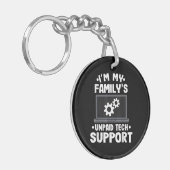 私は私の家族の未払いの技術サポートコンピューおもしろいター キーホルダー (正面左)