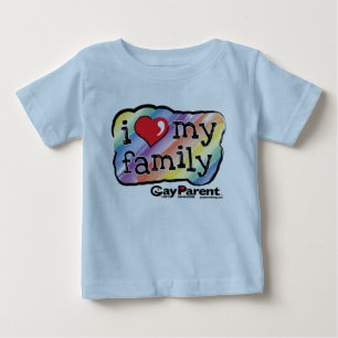 私は私の家族の虹のTシャツを愛します ベビーTシャツ