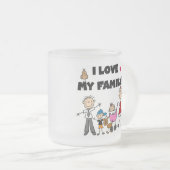 私は私の家族のTシャツおよびギフトを愛します フロストグラスマグカップ (正面右)