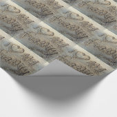 私は私の家族、砂の書ビーチ愛引用文 ラッピングペーパー (角)