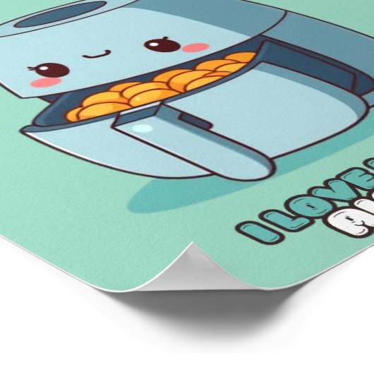 私は私の小さなエアフライヤーチキッチンポスターが大好き ポスター (角)