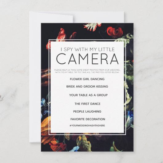 私は私の小さなカメラで結婚式のゲームをスパイする 招待状 (正面)
