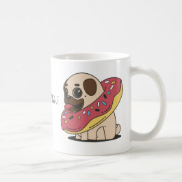 "私は私の小さなパグナットが大好き"ドーナツとパグ コーヒーマグカップ