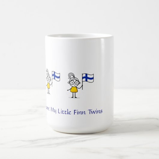 私は私の小さなフィン双子コーヒーマグが大好き – 女の子 コーヒーマグカップ (中央)