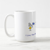 私は私の小さなフィン双子コーヒーマグが大好き – 女の子 コーヒーマグカップ (左)