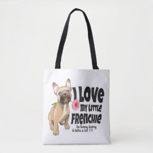 私は私の小さなフランス語を愛していフランスのる – bulldog トートバッグ