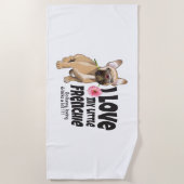 私は私の小さなフランス語を愛していフランスのる – bulldog ビーチタオル (正面)