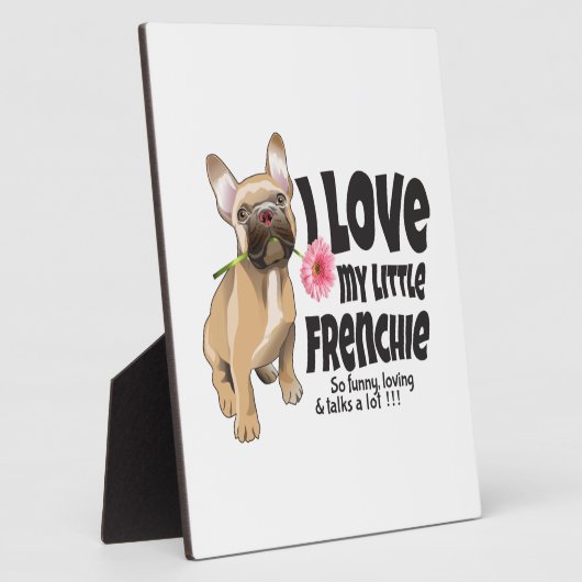 私は私の小さなフランス語を愛していフランスのる – bulldog フォトプラーク (側面)