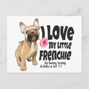 私は私の小さなフランス語を愛していフランスのる – bulldog ポストカード