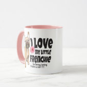 私は私の小さなフランス語を愛していフランスのる – bulldog マグカップ (正面左)