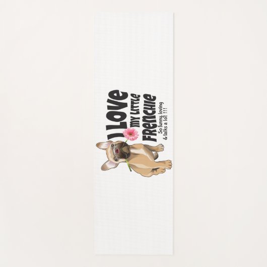 私は私の小さなフランス語を愛していフランスのる – bulldog ヨガマット (正面)