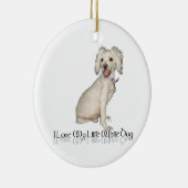 私は私の小さな白い犬が大好き – プードル/ Bichon Mix セラミックオーナメント (右)