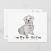 私は私の小さな白い犬が大好き – マルチーズ! ポストカード (正面/裏面)