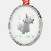 私は私の小さな白い犬が大好き – Westie メタルオーナメント (左)