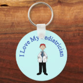 私は私の小児科医のキーチェーンが大好き キーホルダー (正面)