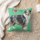 私は私の小型アメリカの羊飼いを愛します クッション (ブランケット)