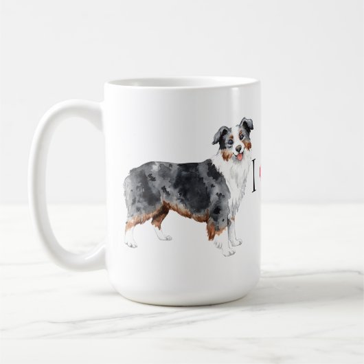 私は私の小型アメリカの羊飼いを愛します コーヒーマグカップ (左)