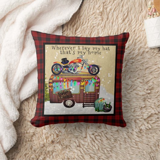 私は私の帽子が家に置いている場所 – トレーラーキャンパー クッション (ブランケット)